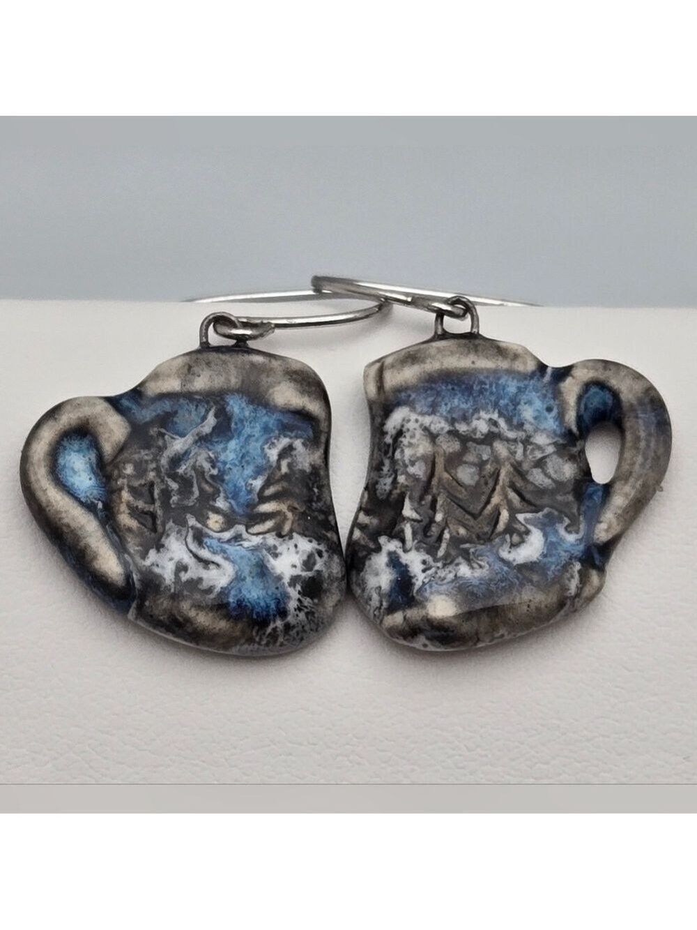 ✨2/$10✨ Handmade Mismatched Ceramic Mug Earrings Rustic Textured